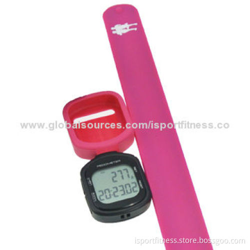 Silicone Pedometer Watch with 99.99km/Hour Maximum Average Speed